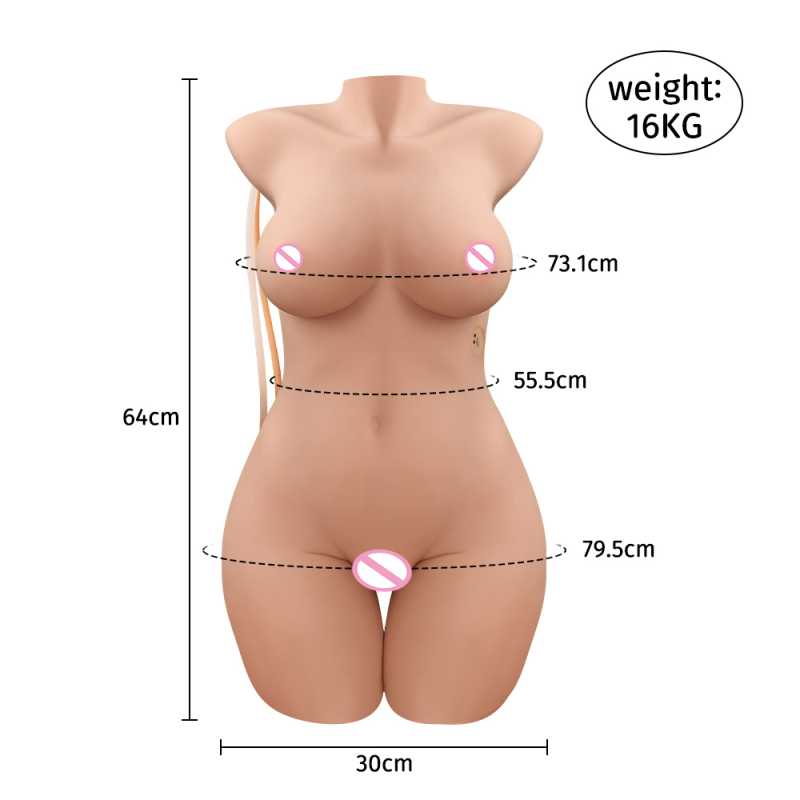 XISE soft 3D usb vagina anus shem realistic half body toy vibrating big torso soft boob ass for woman rechargeable masturbation