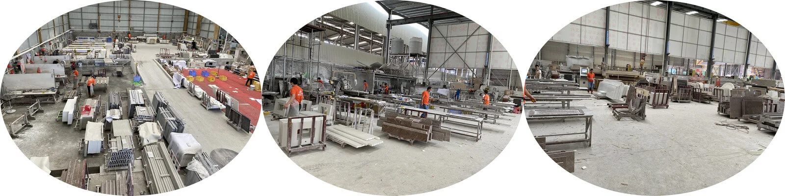 Quartz Stone Processing and Stocking Area