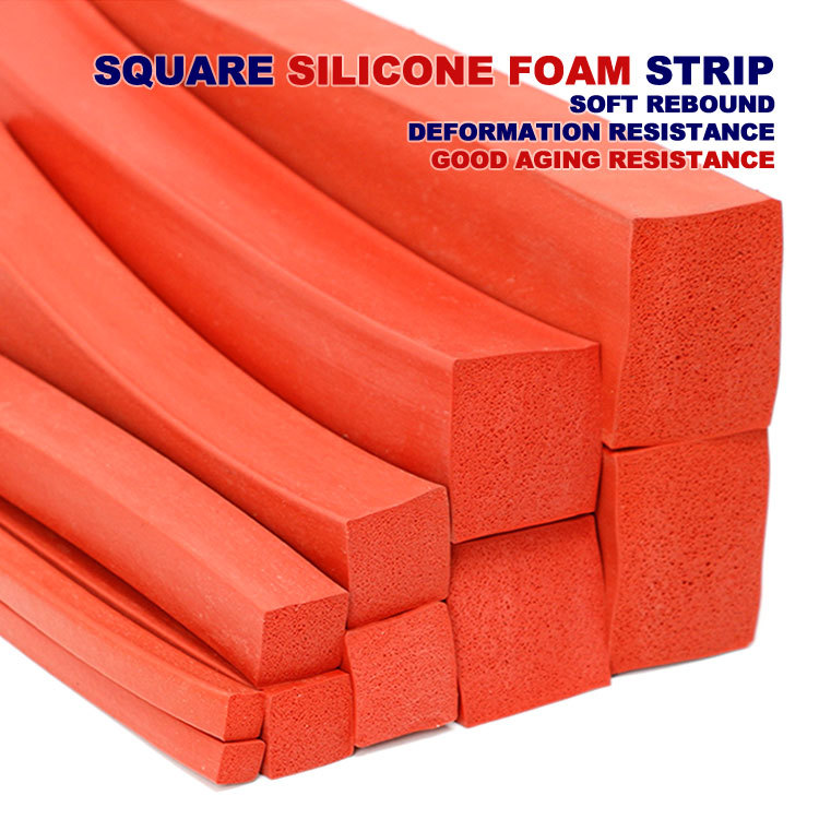 Square silicone foam strip