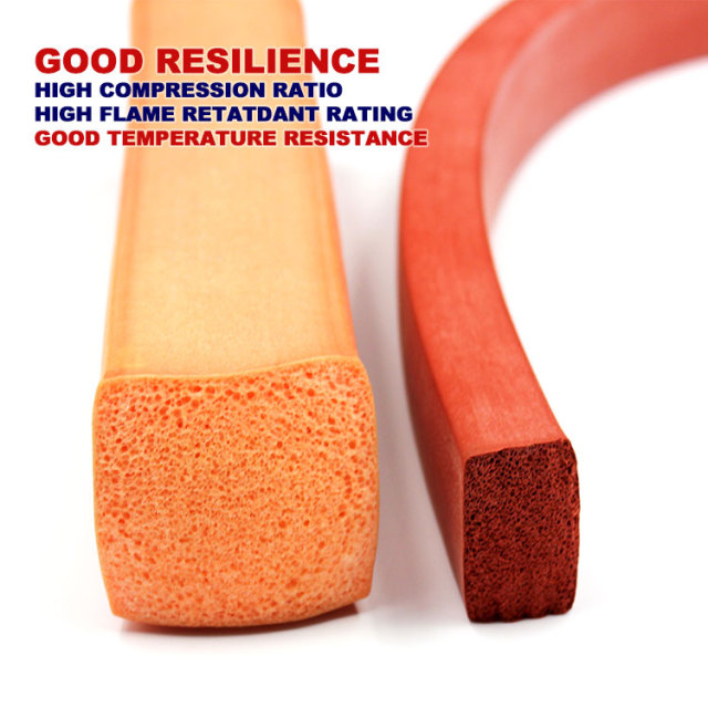 High-temperature silicone foam strip