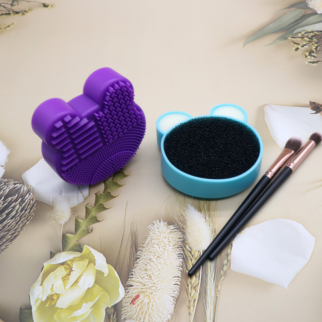 Makeup brush cleaning box
