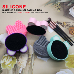 Makeup brush cleaning box