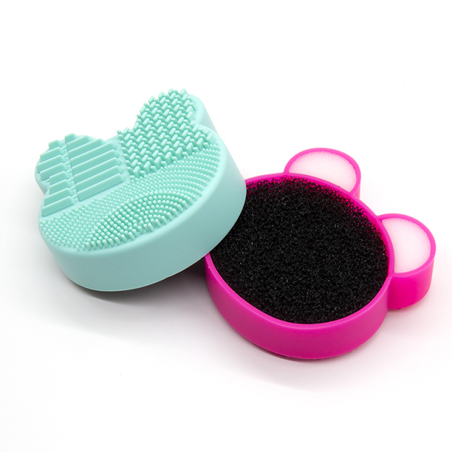 Makeup brush cleaning box