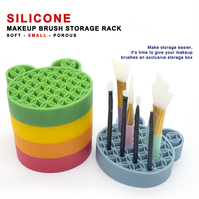 Silicone makeup brush holder
