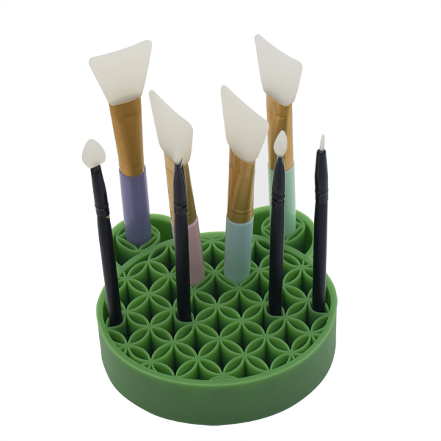 Silicone makeup brush holder