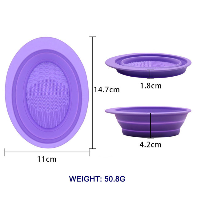 Folding makeup brush wash pad