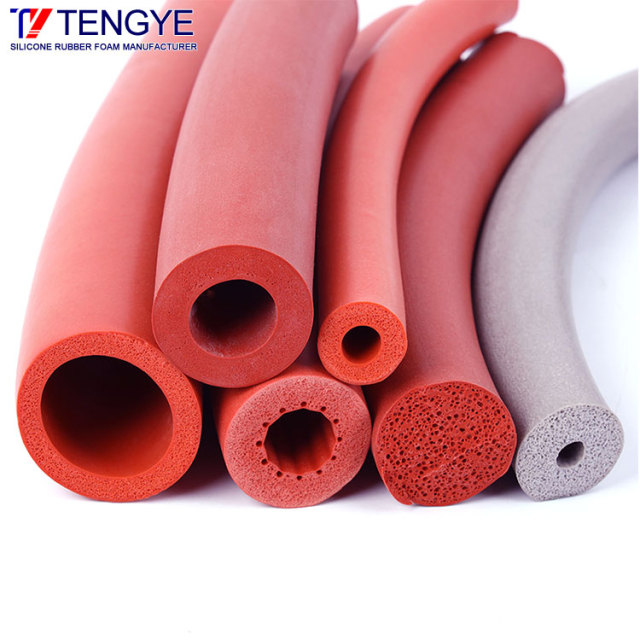Flame retardant silicone foam tube