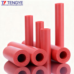 Red foamed silicone tube and flame-retardant foamed tube