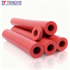 Red foamed silicone tube and flame-retardant foamed tube