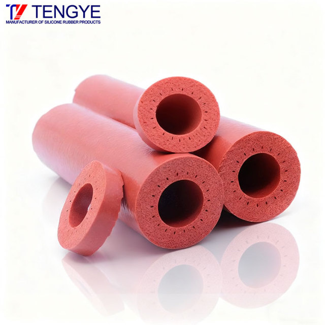 Red foamed silicone tube and flame-retardant foamed tube