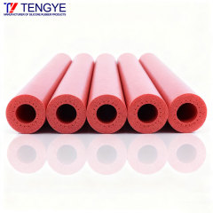 Red foamed silicone tube and flame-retardant foamed tube