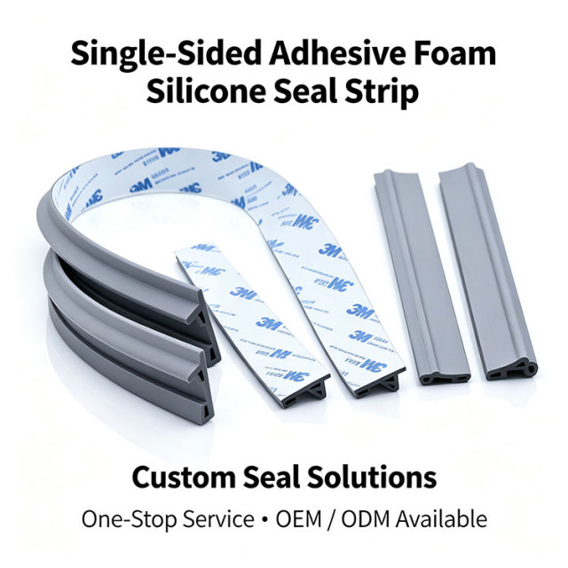 Single Sided Self Adhesive Foamed Silicone Seal Strip