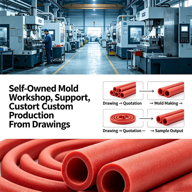 Thermal Insulation Food Grade Silicone Foam Tube