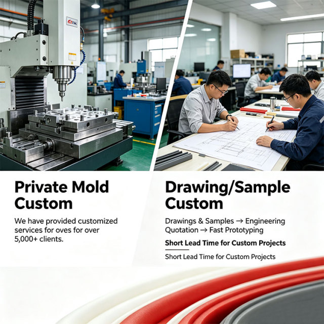Custom size silicone sponge sealing strip