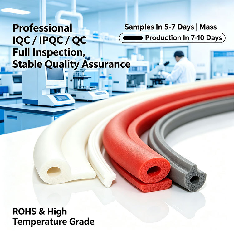 Custom size silicone sponge sealing strip