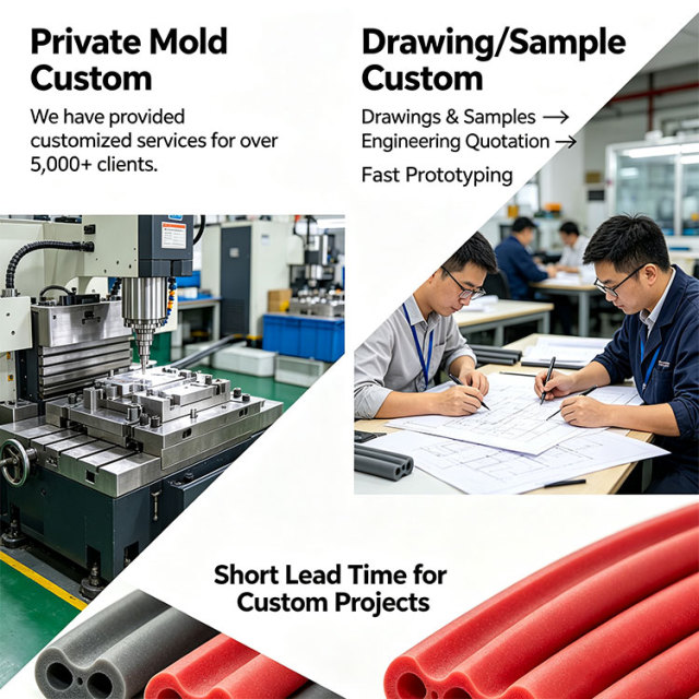 Multi-hole multi-row silicone foam tube