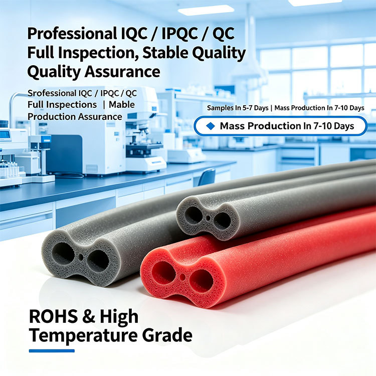 Multi-hole multi-row silicone foam tube