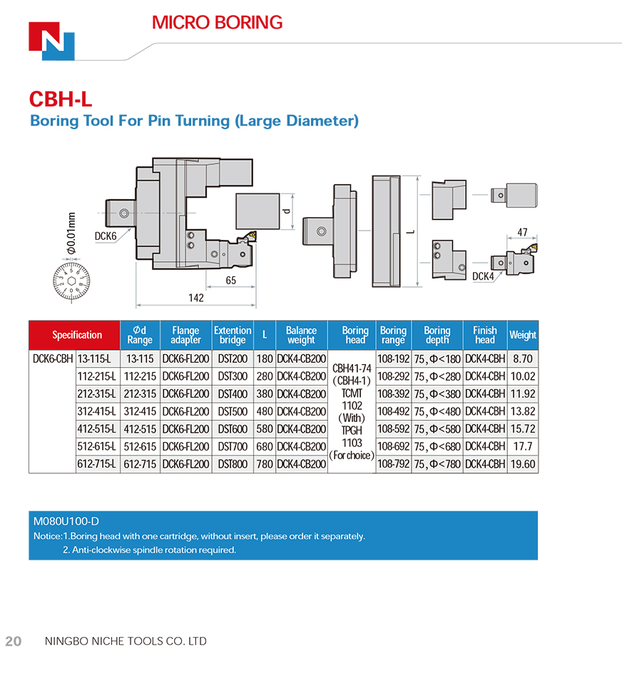 CBH-L Boring Tool For Pin Turning (Large Diameter)