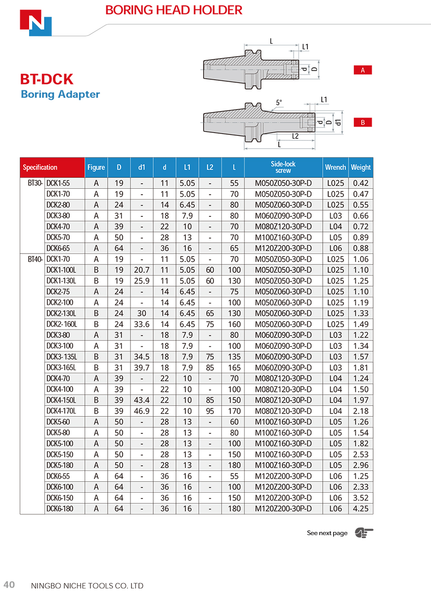  BT-DCK Boring Adapter