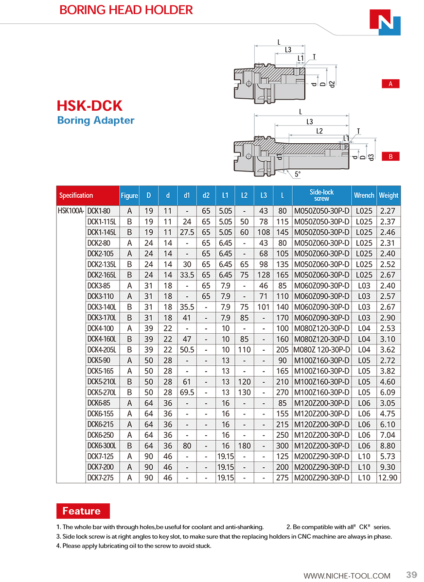 HSK-DCK Boring Adapter boring head holder