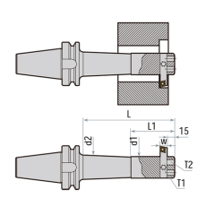 BSB 90° Boring Holder With Square Boring Bit