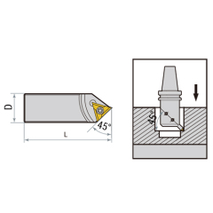 TBS Square Boring Bar T45°
