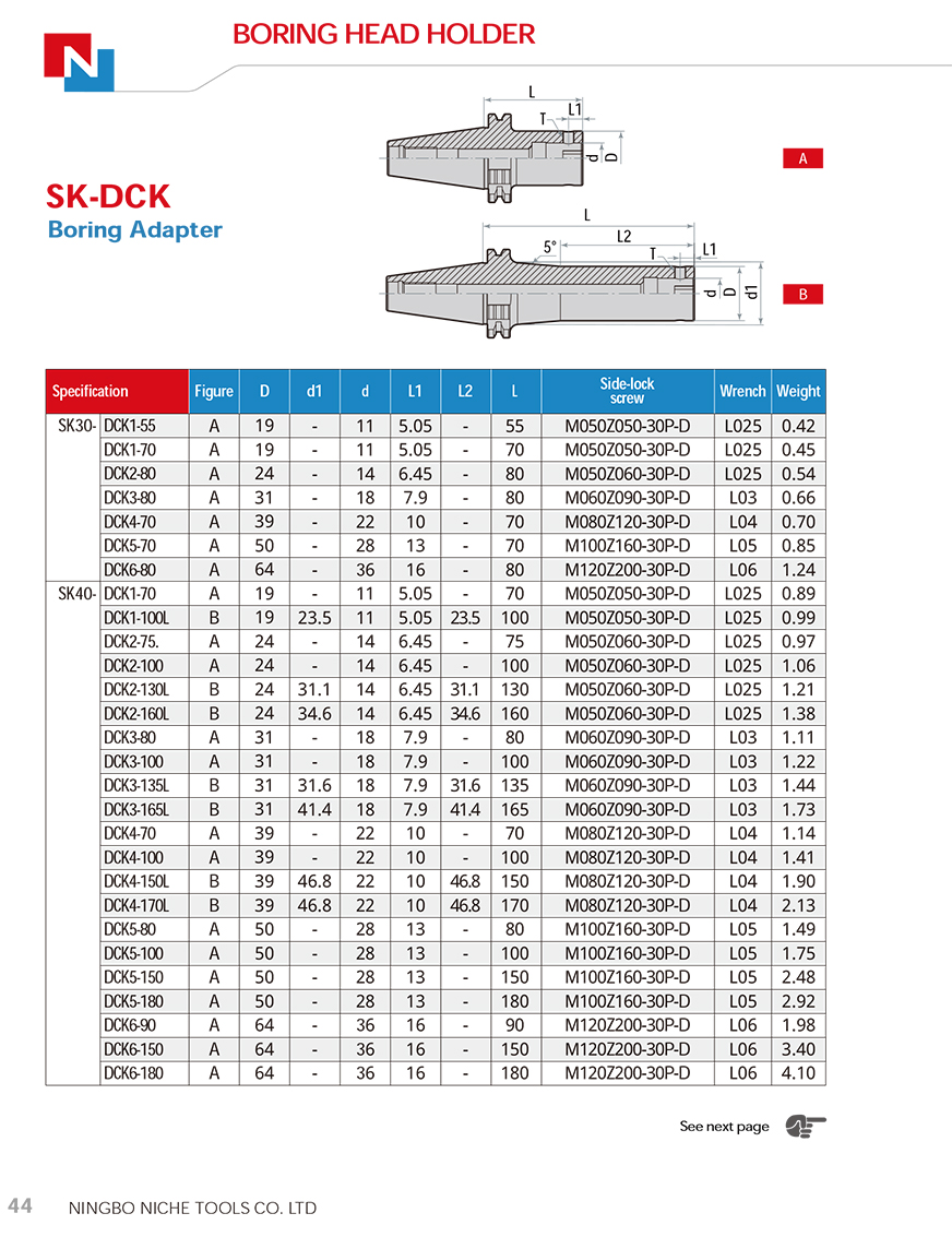 SK-DCK Boring Adapter Boring Head Holder