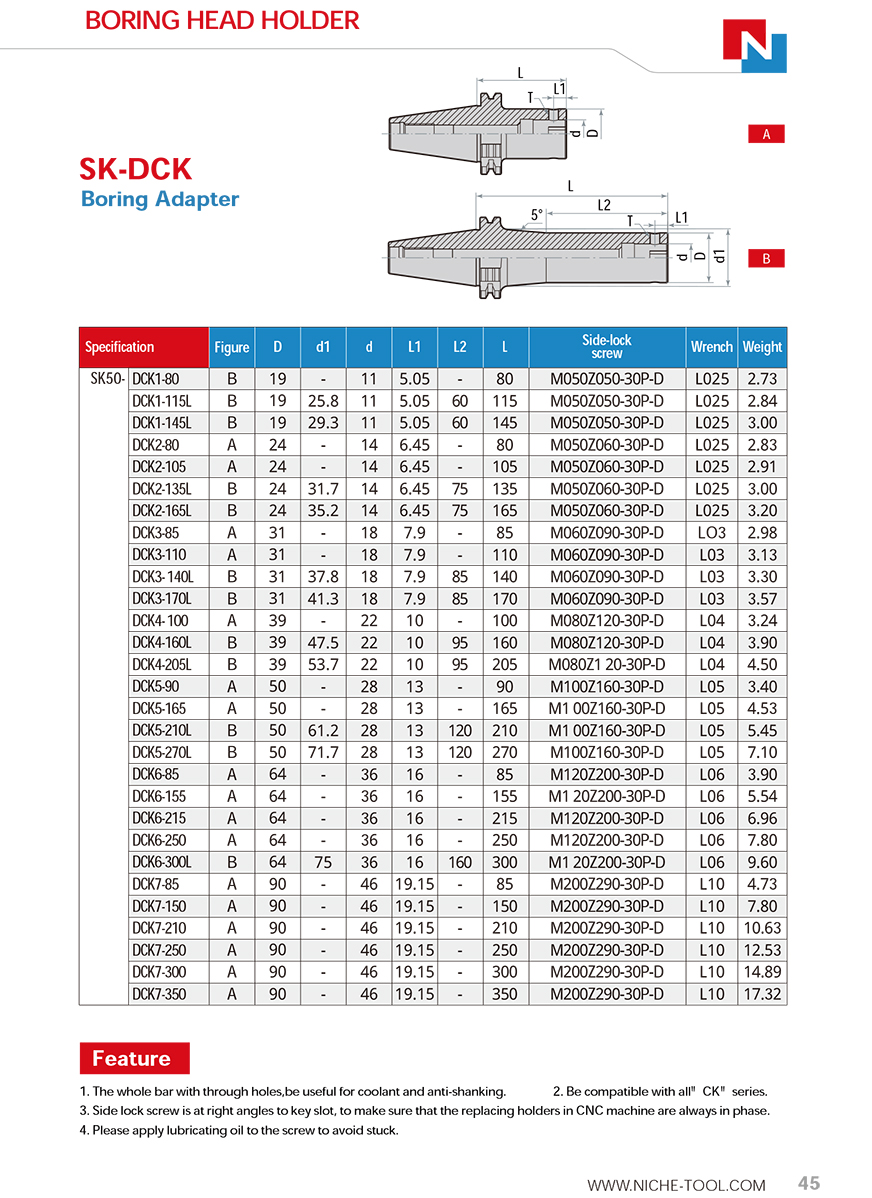 SK-DCK Boring Adapter Boring Head Holder