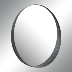 哑光黑色金属镜框圆形镜子