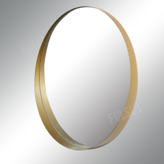 金色金属镜框圆形镜子