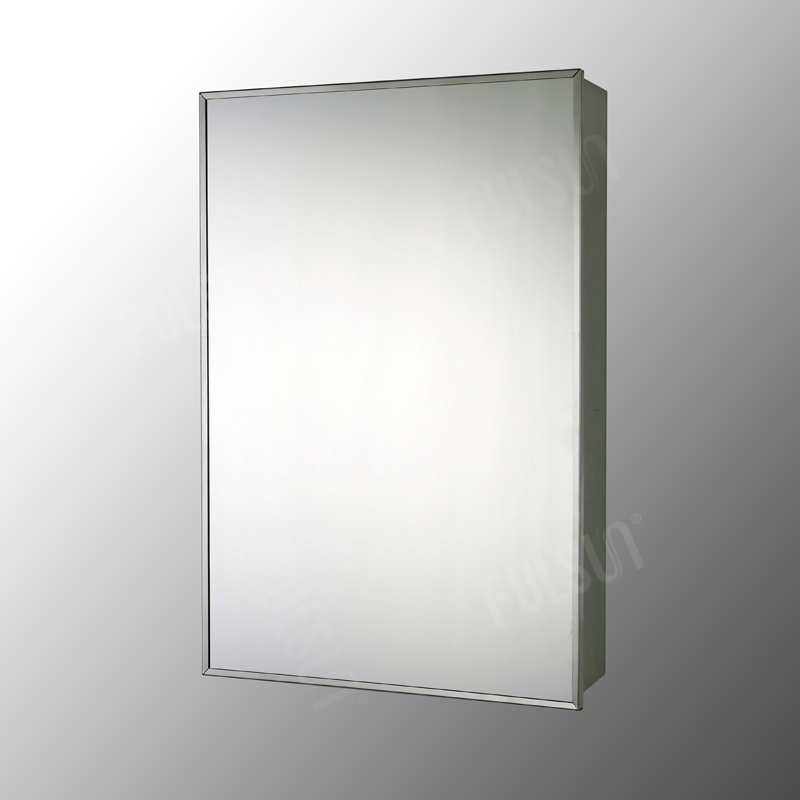 Mirror Cabinet with Stainless Steel Door Frame andToothbrush Holder