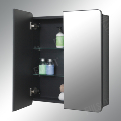 双门圆角带框金属镜柜