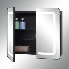 LED Round Corner Framed Metal Mirror Cabinet