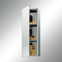 带铰链镜门的不锈钢柜