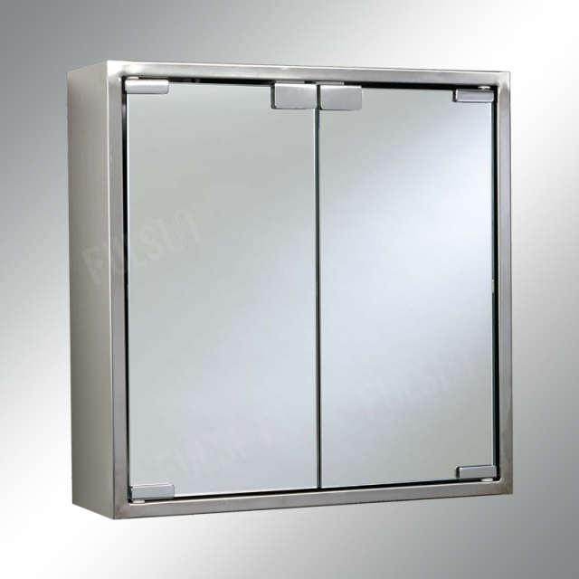 Double door stainless steel cabinet-brushed finish