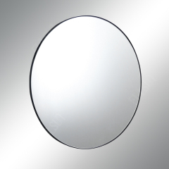 Matt Black Slim Metal Framed Mirror, Round