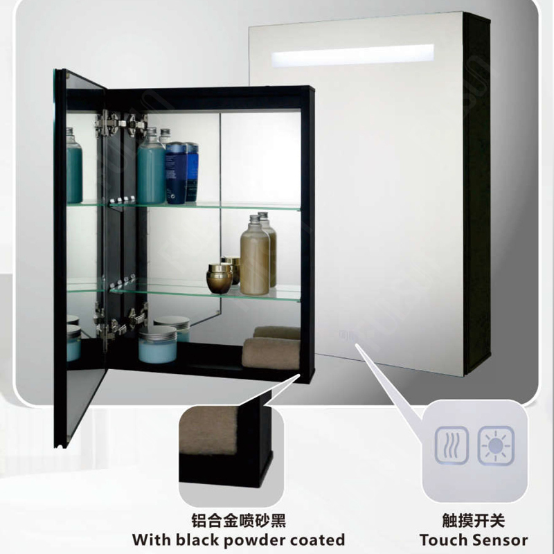 Multi-Function Aluminum Bathroom Cabinet with Black Powder Coated