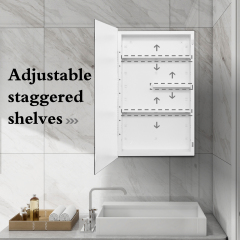 Plastic Medicine Cabinet, With Golden Round Corner Frame 18x30