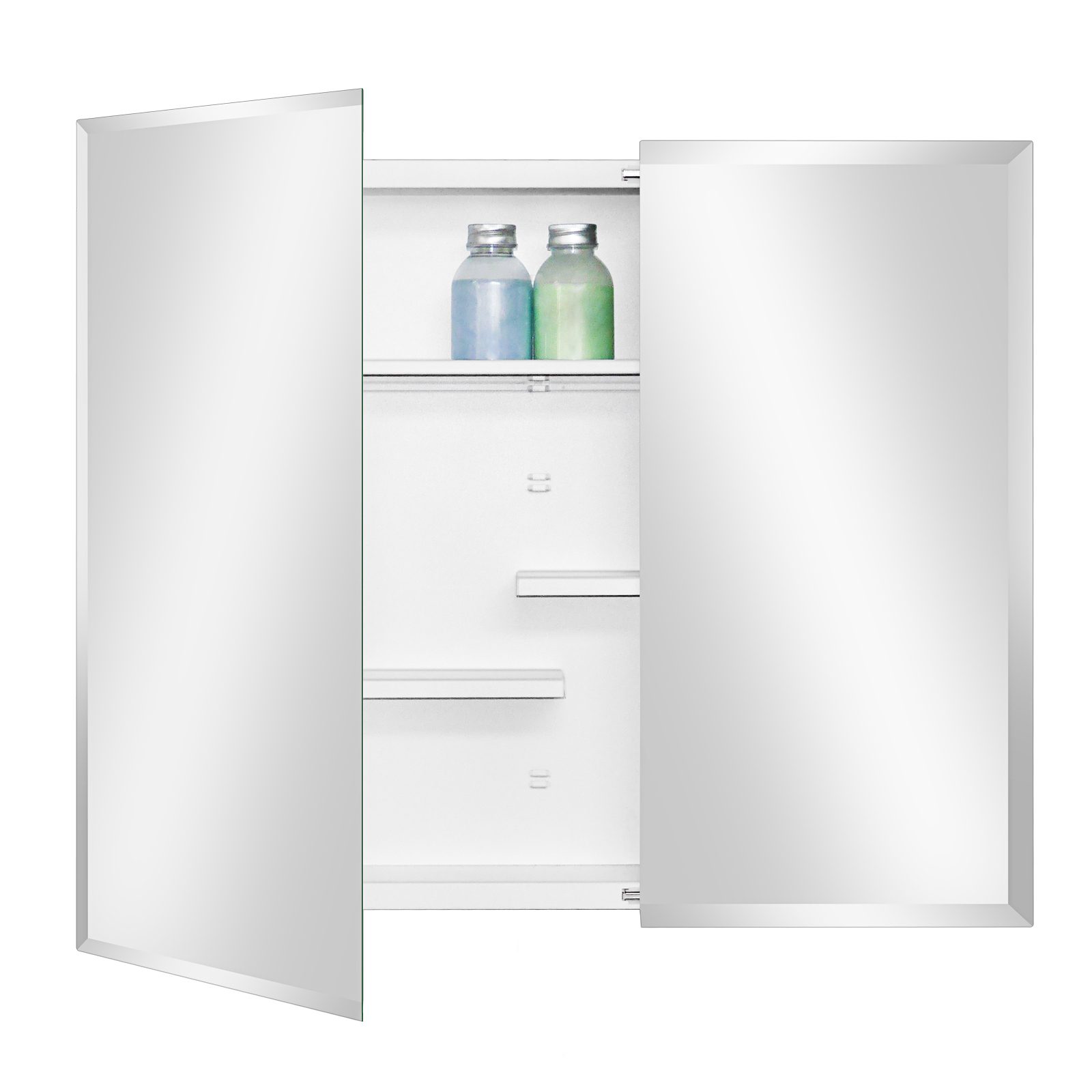 White Medicine Cabinet, With Golden Round Corner Frame 30x24