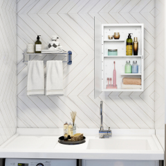 Plastic Medicine Cabinet, With Golden Round Corner Frame