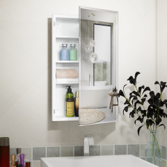 Plastic Medicine Cabinet, With Golden Round Corner Frame 18x30