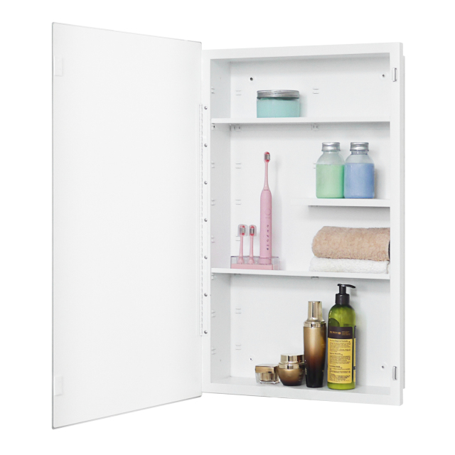 Plastic Medicine Cabinet, With Golden Round Corner Frame 18x30