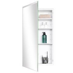 Plastic Medicine Cabinet, With Golden Round Corner Frame 20x36