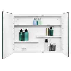 White Medicine Cabinet, With Golden Round Corner Frame 30x24