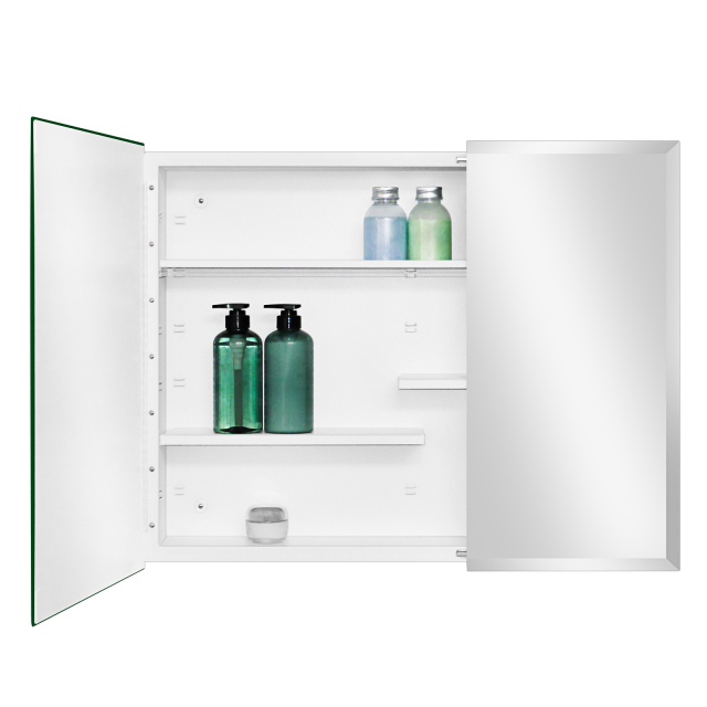 White Medicine Cabinet, With Golden Round Corner Frame 30x24