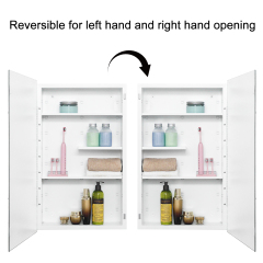 Plastic Medicine Cabinet, With Golden Round Corner Frame 18x30