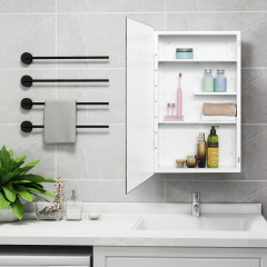 Plastic Medicine Cabinet, With Golden Round Corner Frame 18x30