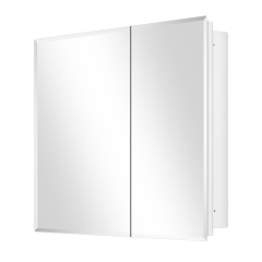 White Medicine Cabinet, With Golden Round Corner Frame 30x24