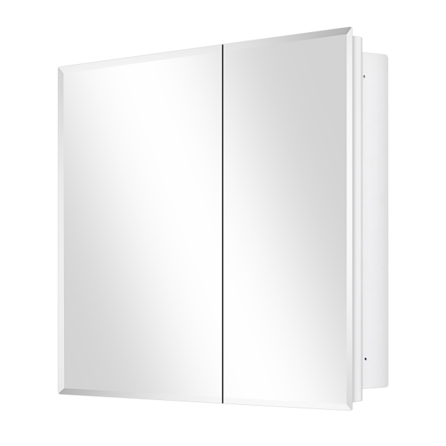 White Medicine Cabinet, With Golden Round Corner Frame 30x24