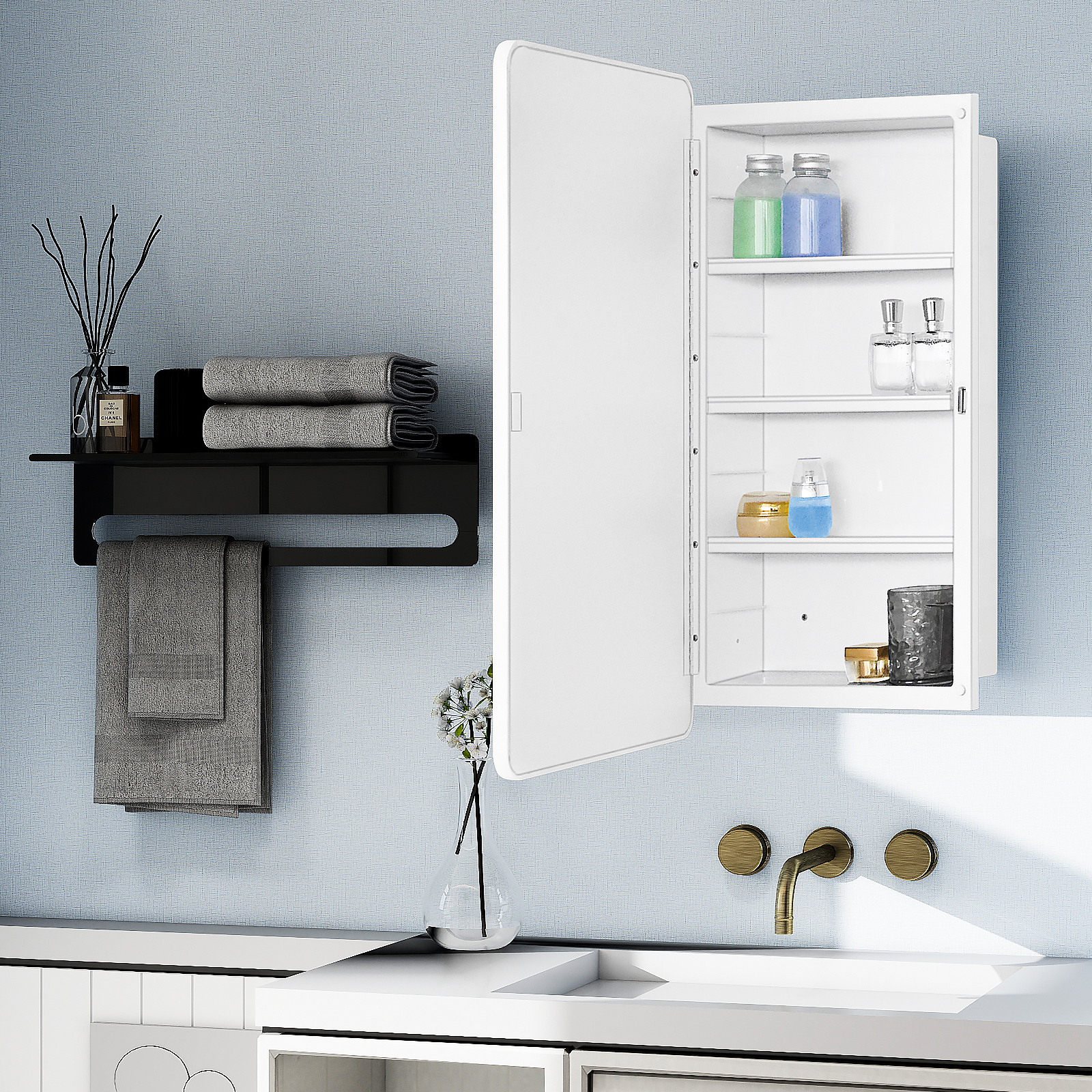 Plastic Medicine Cabinet, Available in a variety of colours. 16x28